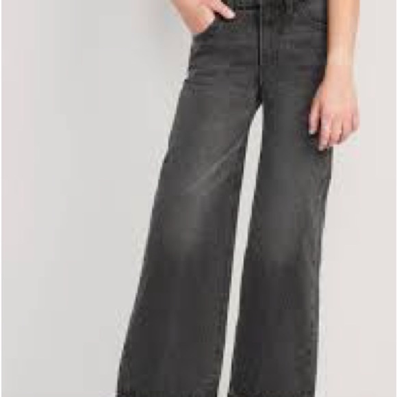 Old Navy High-Rise Baggy Wide-Leg Jeans in Black - Picture 1 of 6